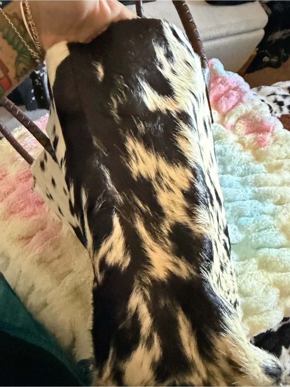 Leather Cow Hide Tote